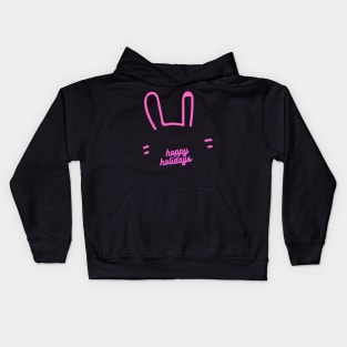 Christmas Rabbit Hoppy Holidays Rabbit Lovers Gift Bunnies Owners Kids Hoodie